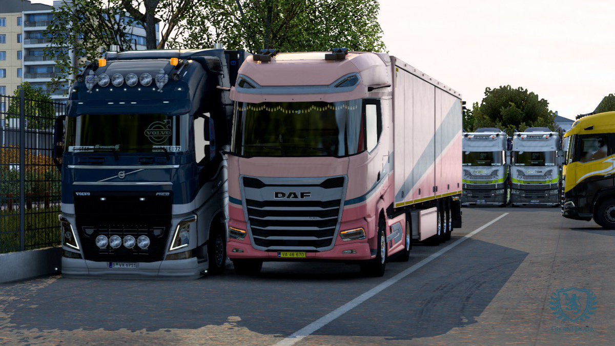 JegerLeonHan's tweet photo. [Thread 2] Some memories from the V2E convoy. Such a nice trip!

#EuroTruckSimulator2 #SupervisedByOCSC https://t.co/2hV50VDLY1