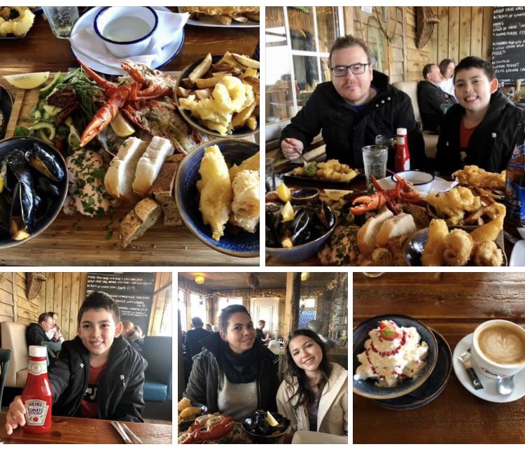 ShowcaseCumbria's tweet photo. Another #seafood #restaurant🦞 visited 😀 This time at the #TheFishShack inspired by @HairyBikers after they went there. Did a day trip across to #Amble #Northumberland to have the #seafoodplatter & son ate most of his #fishandchips (pleased to have @HeinzUK there. #foodiefamily https://t.co/KYMkQZ0ASA
