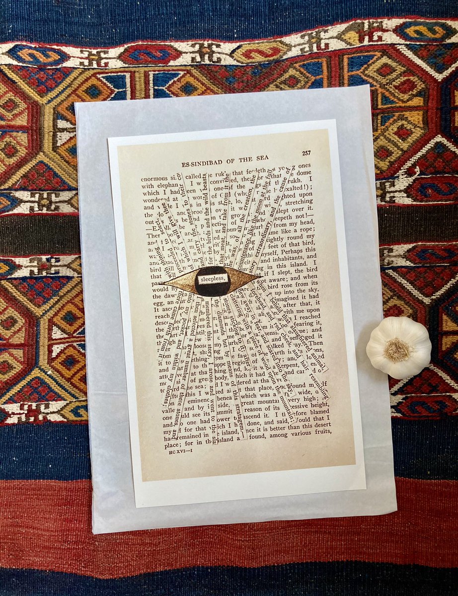 For longer nights, a new print. Portrait of Shahrazad as a waking eye leaking words.

Limited edition of 100 for £100 each. Printed in Paris on fine art paper, signed &amp; numbered, ship worldwide. Garlic for size. DM for orders.