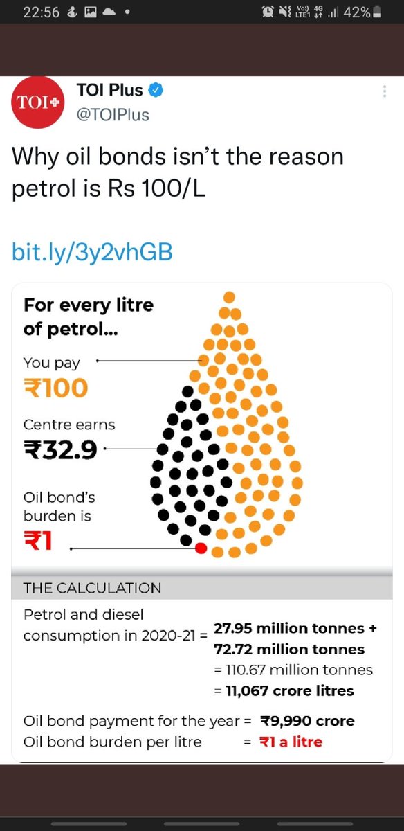 ashishfrank's tweet photo. @HarshithGorige @1932Ricky @Irsh10081992 @ndtv Bahut yaad hai oil bond, 1.35 lakh rupees is the the principal amount to be paid by 2026. The government earn 4 lakh crore from sale of petrol and diesel just this year. Also NDA government issued 3.1 lakh crore bank recapitalization bond, yeh bhi yaad rakh le. https://t.co/p33sLkEo94