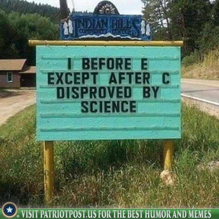 This just in
#iBeforeE