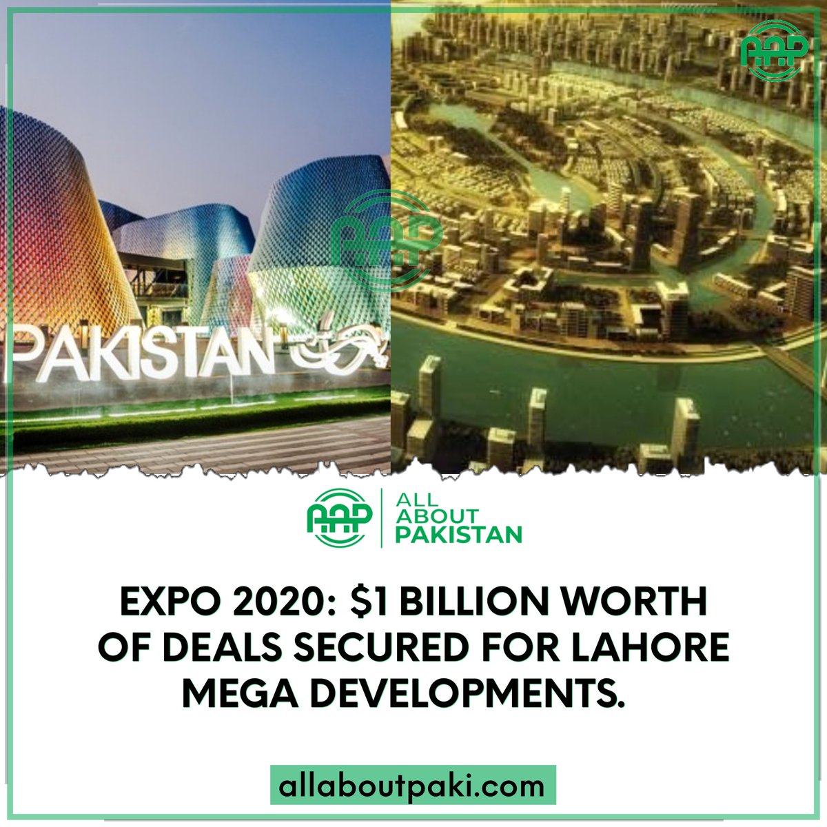 Aboutpakistan90's tweet photo. Expo 2020: $1 billion worth of deals secured for Lahore mega developments.
.
#AAPakistan #Pakistan #Expo #Expo2020Dubai #Expo2020 #RaviRiverFront #RaviCity #RUDA https://t.co/bQbU9duYNe