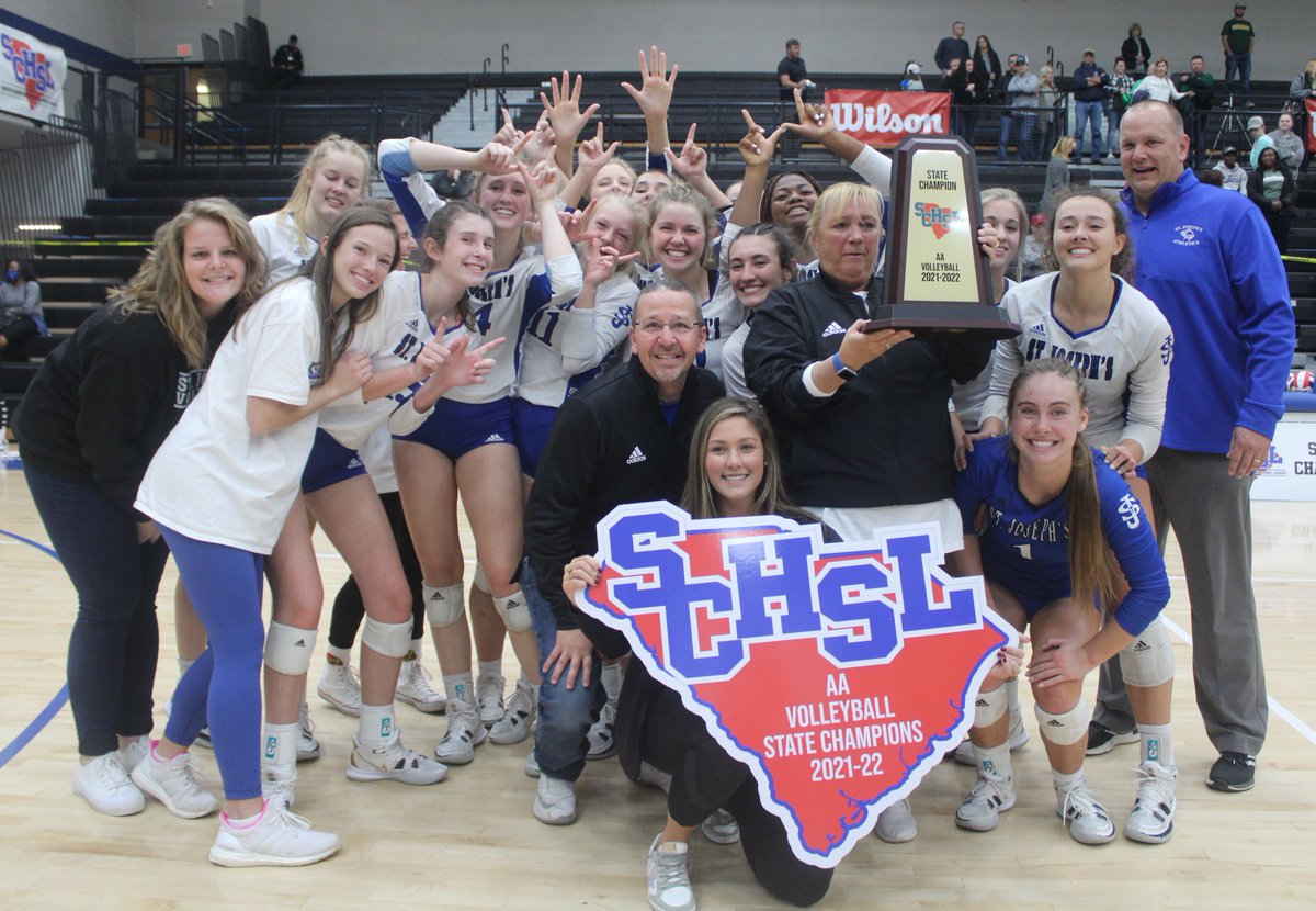 The <a href="/SJCS_Greenville/">St. Joseph's Catholic School</a> volleyball team returned to the top of the mountain with a thrilling win over North Central in the state final Saturday. What a performance by the Knights! Congrats to Head Coach Jan Carino, Assistant Coach Dana Kindelmann and the 2021 STATE CHAMPION KNIGHTS!