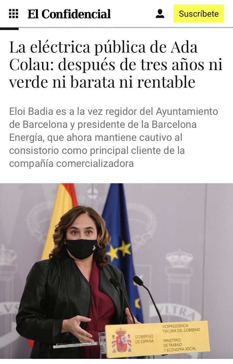 Bendita_Ciencia's tweet photo. ⛔ BULO de Ada Colau y @bcnencomu. "En Barcelona hemos creado la empresa pública @bcn_energia, 100% verde, que ha conseguido bajar la factura de la luz".

❌ FALSO: No es 100% verde, ya que recurre al mercado mayorista para comprar electricidad. Tampoco es más barata ni rentable. https://t.co/VlljQig7mN