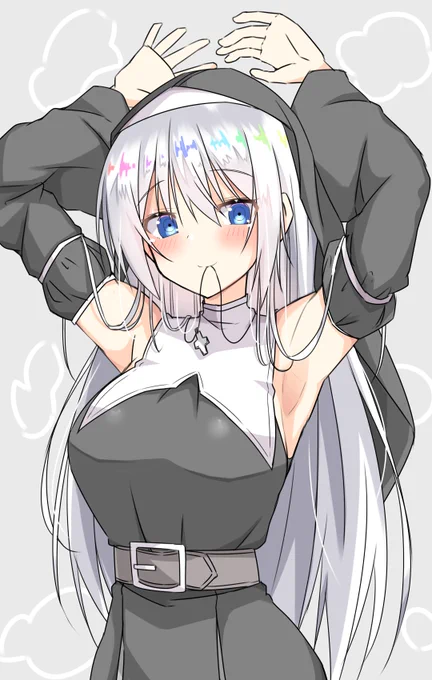 白髪シスター 