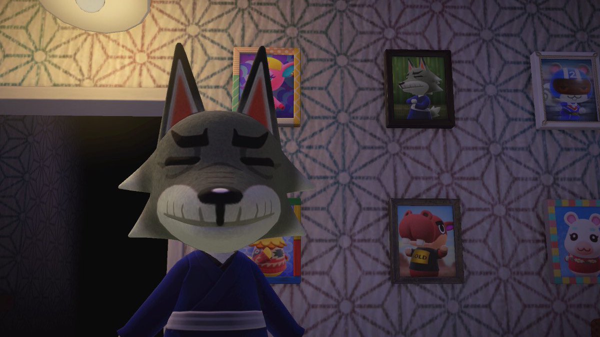 acgabli's tweet photo. omg dobie saw his photo on my wall 🥺😭 

#AnimalCrossingNewHorizons https://t.co/kJ6EVHFyWF