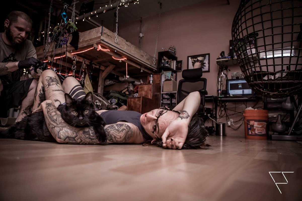 Orbtastic's tweet photo. 2 years ago one of my best friends passed away; this cat named Moby. Here's a photo of him chillin with one of my best friends about to swing from her knees. He was the loviest special cat of all time.
#ripmoby https://t.co/p4OiL1ws2k