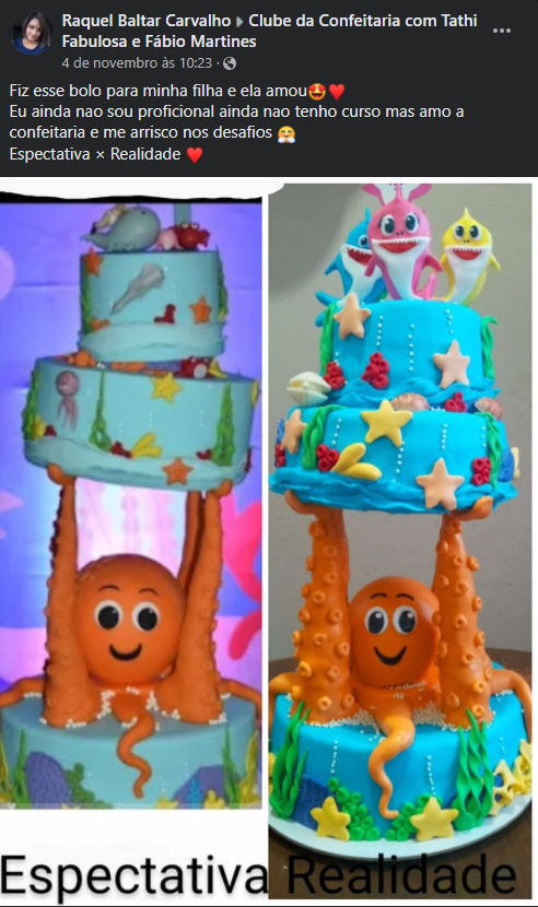 BryannaNasck's tweet photo. Vi esse post em um grupo de confeitarias e achei tão fofo a humildade dela🥰

A mulher não tem noção do quão incrível ela é fazendo bolo. Inclusive acho que a realidade ficou melhor que a expectativa! https://t.co/JZF1xO8oLN