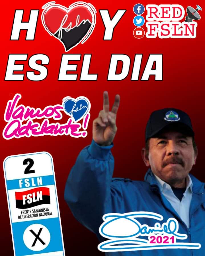 Esme20211's tweet photo. Nicaragua lista para la victoria electoral.
#UVEEdgarMunguia
#2021SoberaniaEnMiTierra #LeonRevolucion
#PatriaBenditaYLibre
#UnidadParaLaProsperidad
#TodosJuntosVamosAdelante
#ConDanielEnLa2 https://t.co/FDaZqF6hti