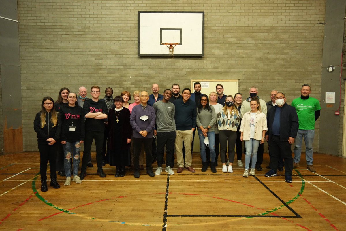 WorldYMCA's tweet photo. Before we head off to the @nytimes Climate Hub where @RachelNixseaman is joining the panel ‘Bright Lights: Scottish Youth Climate Initiatives’, @TollcrossYMCA hosted our international delegation for lunch, sharing with us it’s community environment initiatives.

#YMCACOP26 https://t.co/tYbaD4tjeE