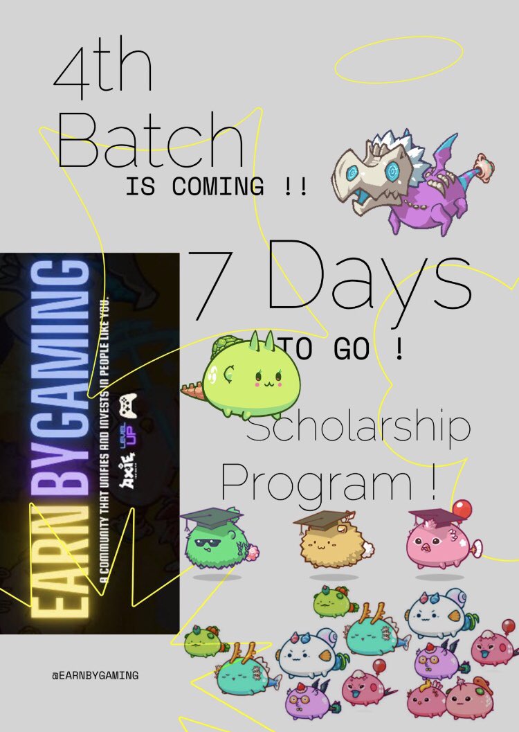 EarnByGaming's tweet photo. The moment a lot of you have been waiting for is finally here! 🚀 We can all start the countdown together towards the Fourth Batch of the #EarnByGaming Scholarship Program. With every batch that goes by we are able to create more opportunities and create them faster for you! ❤️ https://t.co/OpMu2cqwjQ