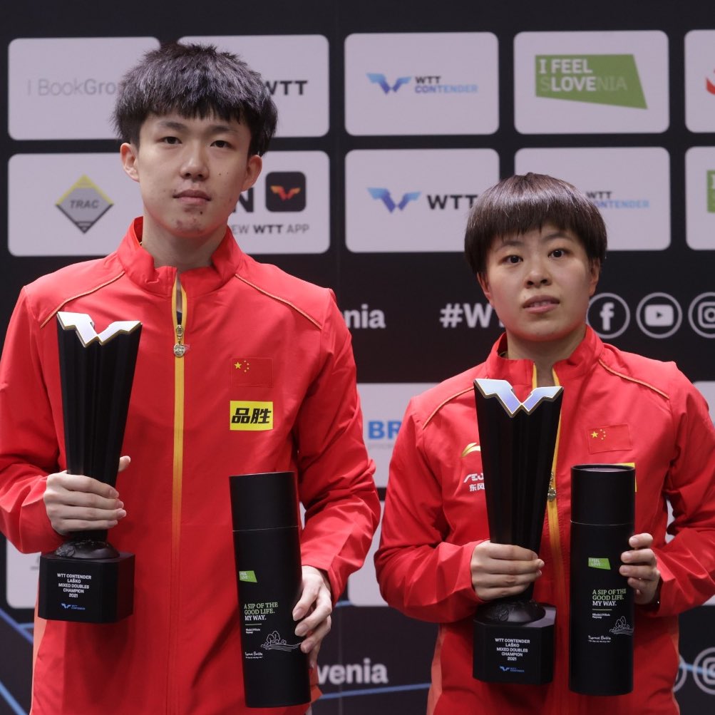 WTTGlobal's tweet photo. Mixed Doubles Champions in Lasko 🇸🇮 🏆👏

#Congratulations WANG Chuqin &amp; Wang Yidi 🇨🇳

Watch more #WTTLasko FINALS action 👉 WTT app or https://t.co/n3fDYgyyrp

#WTT #WTTSlovenia #TableTennis #PingPong https://t.co/4yjoOOb6dv