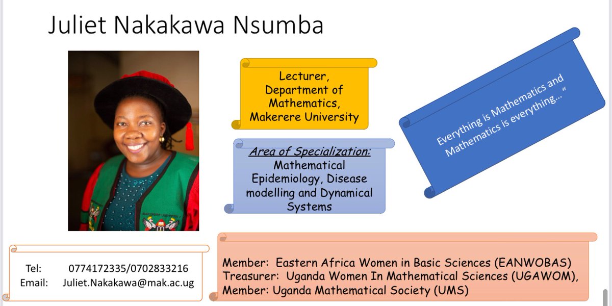 @bettykivumbi @Makerere Dr. Juliet Nakakawa Nsumba, @Makerere Department of Mathematics