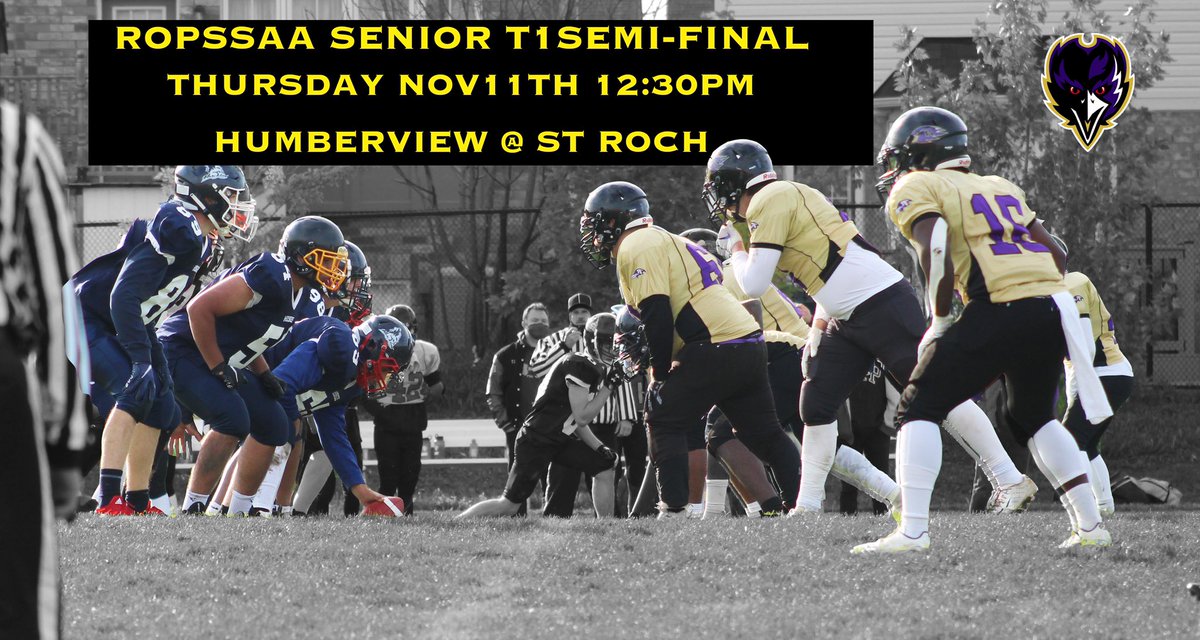 rochfootball's tweet photo. 🏈🎟 Semi Finals-Humberview/Roch
📍St Roch
🗓Thursday Nov 11
⏰12:30pm https://t.co/POowfwoO83