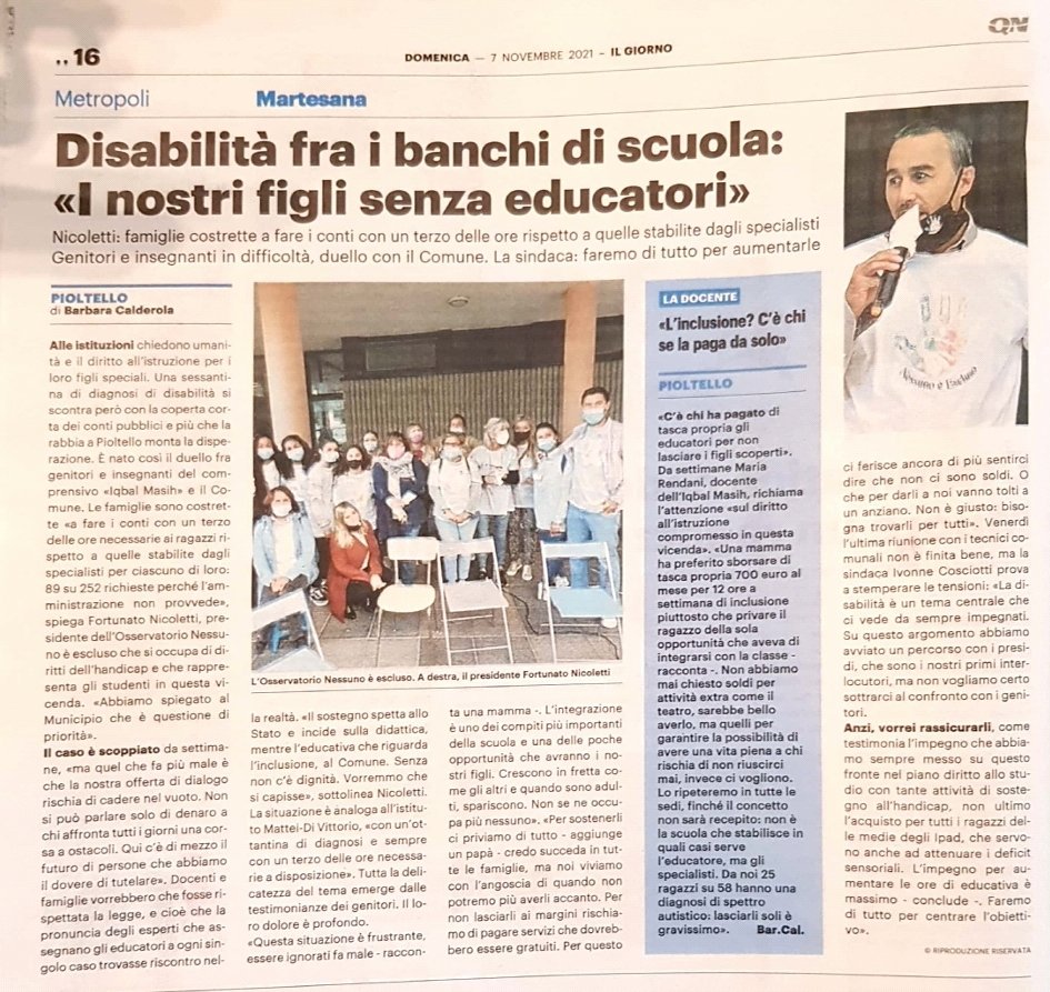Dovunque ci sono soprusi noi ci siamo.
#nessunoèescluso 
#NONSIMOLLA