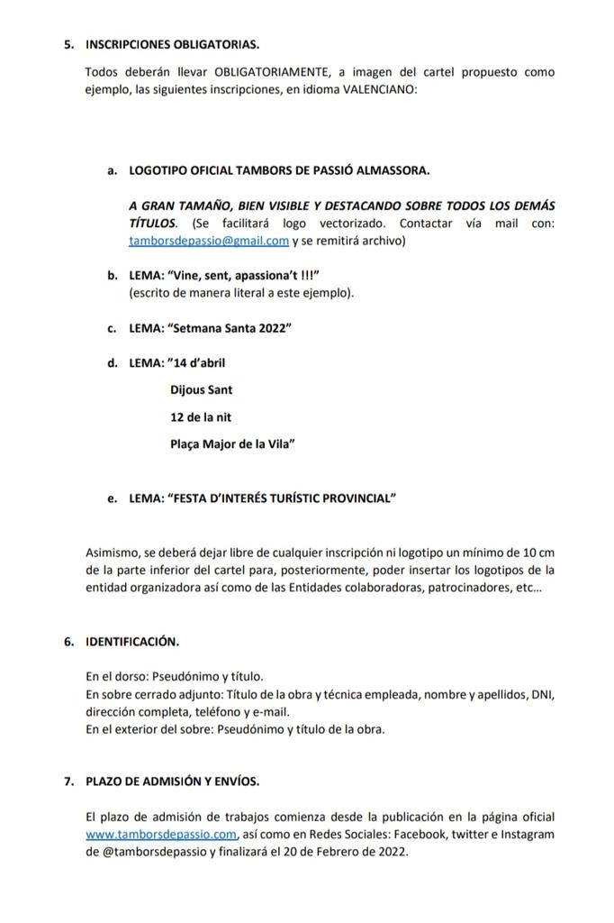 TamborsdePassio's tweet photo. La Asociación Tambors de Passió Almassora convoca el III CONCURSO DE CARTELES TAMBORS DE PASSIÓ ALMASSORA para la Semana Santa 2022.
Fecha límite entrega de trabajos: Domingo 20 de Febrero de 2022.🔚
Premio: 500 €uros. 💰
Para información más detallada: tamborsdepassio@gmail.com https://t.co/BjqwmDqY2n