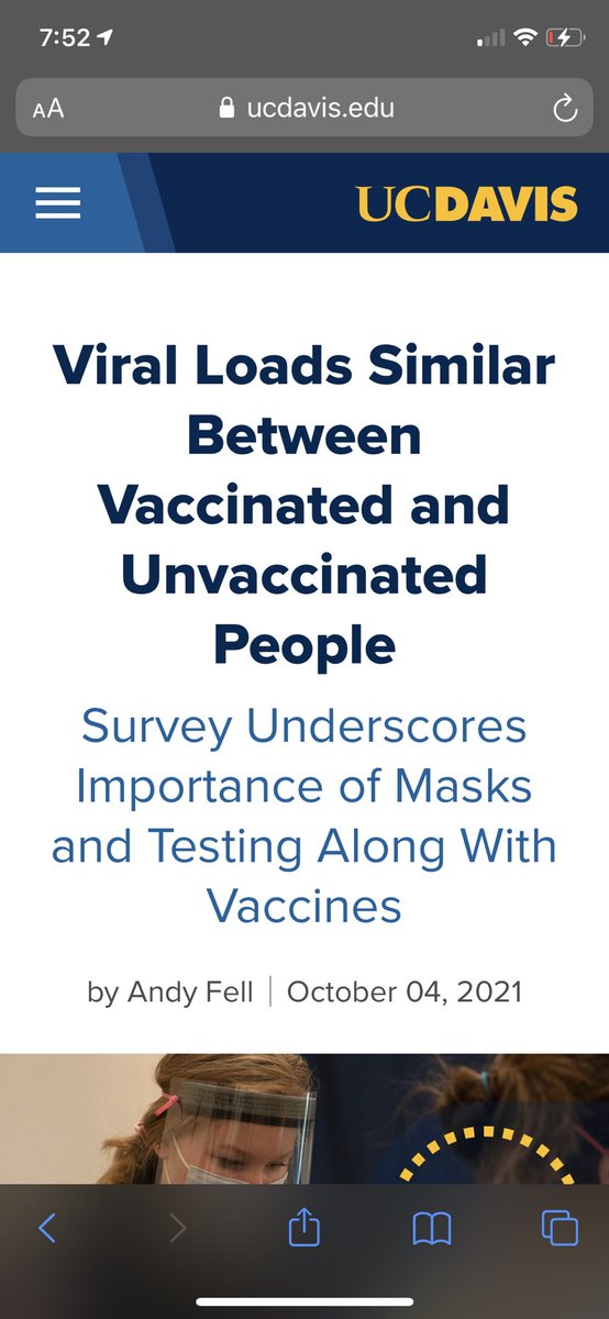 calebsunshine's tweet photo. @Lambenttelos @16Dubb @darrenrovell @ApexMarketing “University of California, Davis, Genome Center, UC San Francisco and the Chan Zuckerberg Biohub shows no significant difference in viral load between vaccinated and unvaccinated people…” 🧐 https://t.co/cjtj2veyjz