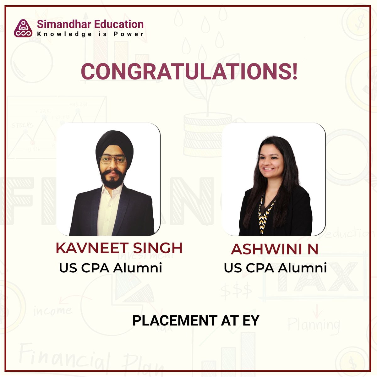 SimandharEdu's tweet photo. #EY #ThinkCPAThinkSimandhar #ThinkCMAThinkSimandhar #cpa #cma #cpausa #cmausa #placements #students #success #accounting #finance https://t.co/QMX62DU0Wp