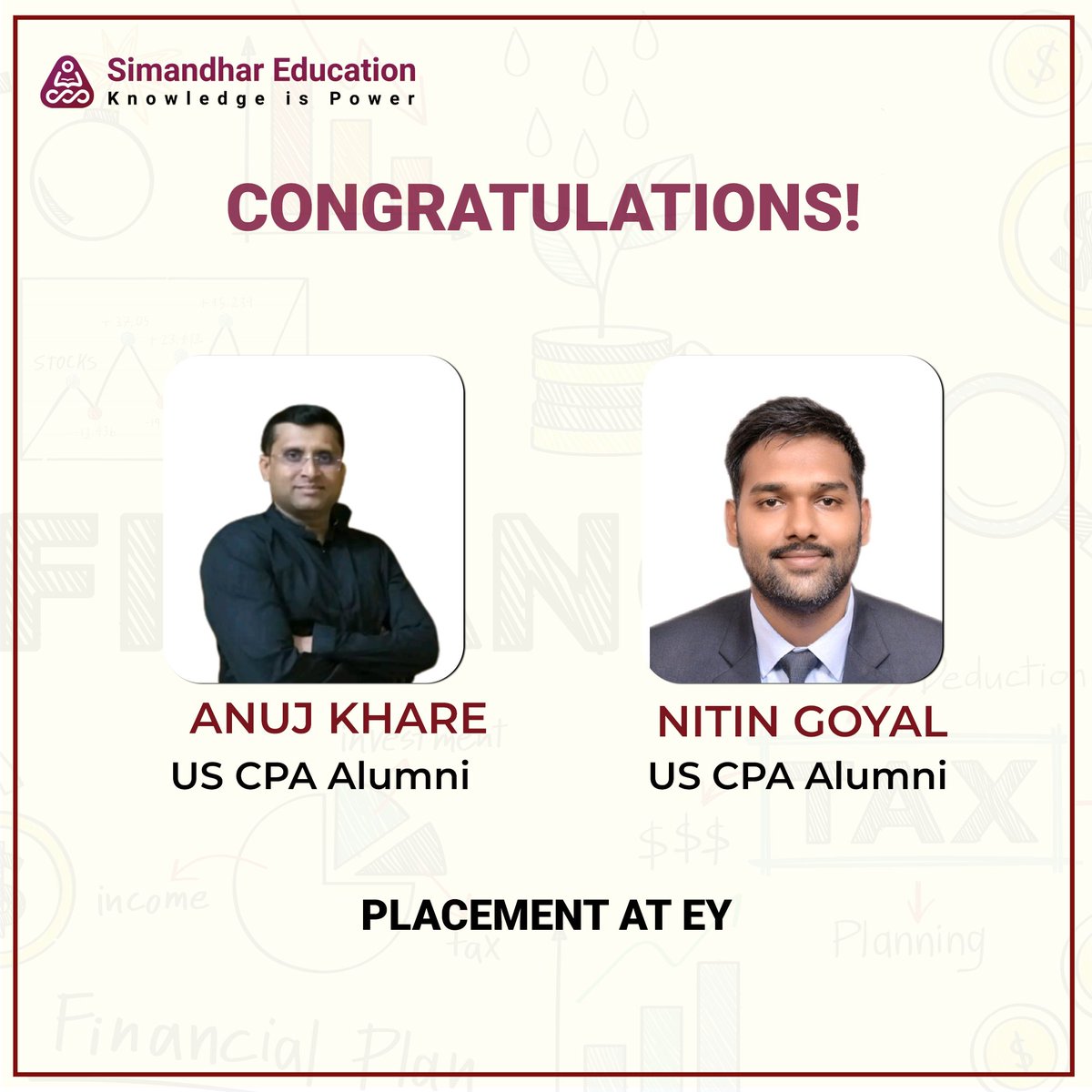 SimandharEdu's tweet photo. #EY #ThinkCPAThinkSimandhar #ThinkCMAThinkSimandhar #cpa #cma #cpausa #cmausa #placements #students #success #accounting #finance https://t.co/QMX62DU0Wp