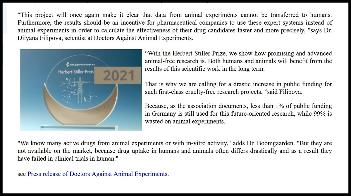 "We know many active drugs from #animal #experiments" adds Dr. Boomgaarden. "But they are not available on the market, because drug uptake in humans and animals often differs drastically and as a result they have failed in #clinical #trials in human."
pharmainformatic.com/html/animal-te…
#AI