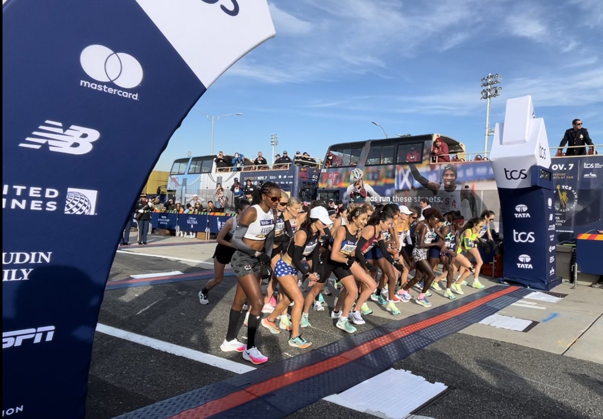 The Women’s Pro Field Presented by @mastercard is off! #TCSNYCMarathon