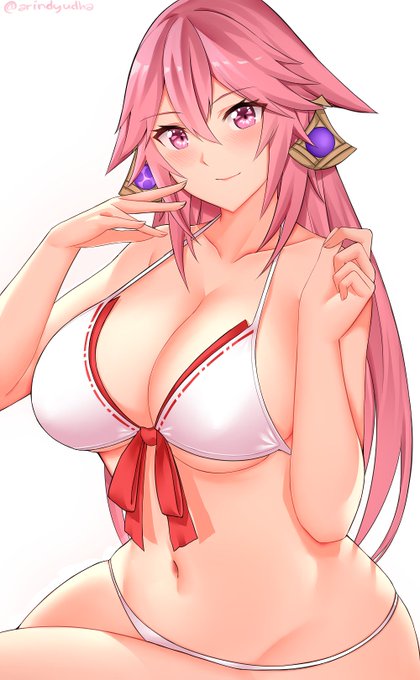 八重#原神  #GenshinImpact #八重神子 #水着 