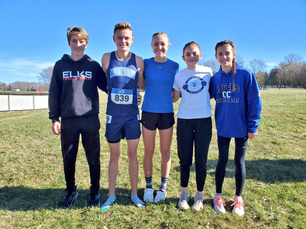 XcZimmerman's tweet photo. Congrats to our STATE XC PARTICIPANTS: Hailee Zimpel, Joel Bouley, &amp; Emily Baker!!!  Hailee achieved the podium with a 9th place finish!  Congrats to our ISD728 friends Cara Back, Rogers &amp; Matt Binsfeld, Elk River who also ran at STATE! @ZHSActivities @ISD728 https://t.co/MHPWAbdxjV