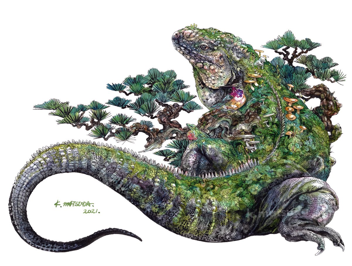 「#見た人も無言で蜥蜴をあげる 」|Keso Artのイラスト
