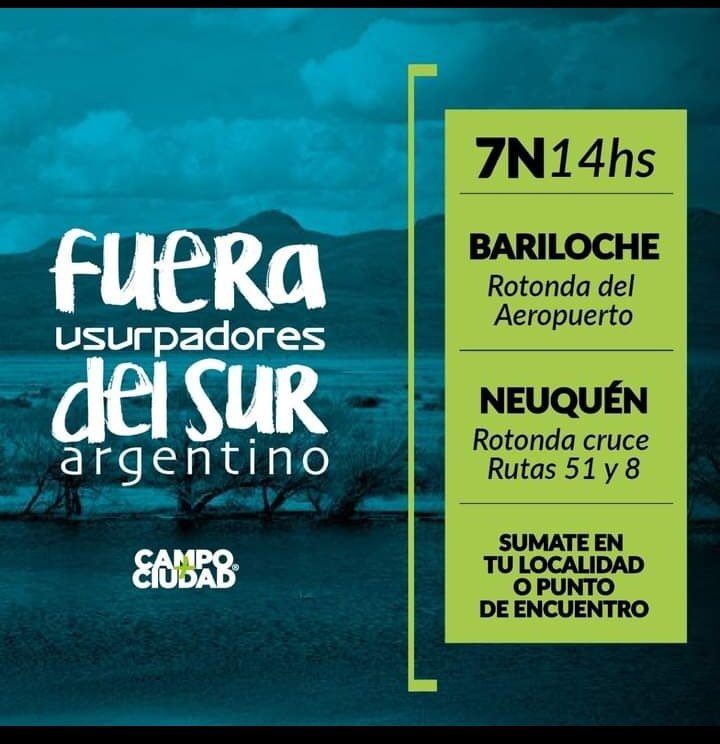 JuliCunhaFerre's tweet photo. #7N #7NBASTA de Usurpadores en la Patagonia Argentina https://t.co/AlFieYNbbd