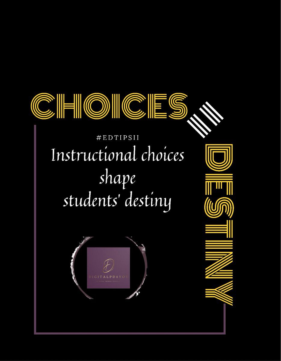 JjJj821's tweet photo. Educator Reflection Tips: How often do you think about the impact your instructional decisions have on students’ destiny? #EdTipsII @DigitalPd4You @fdwhite02 @DrLaTonyaSibley @danagoodier @tfitz7 @PrincipalTam @treclarkleads @MrsParkShine @WeGotTechED @RealWritersLift @Rdene915 https://t.co/E9BgLRmG1p