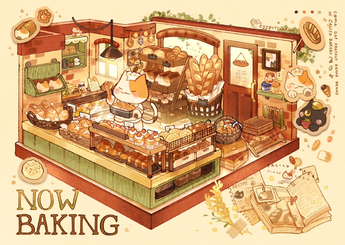 bestrollever's tweet photo. Welcome to the calico bakery! 
It’s the calico bakery’s interior 🍞🥖🥐✨ https://t.co/hz5Cj0aXpd
