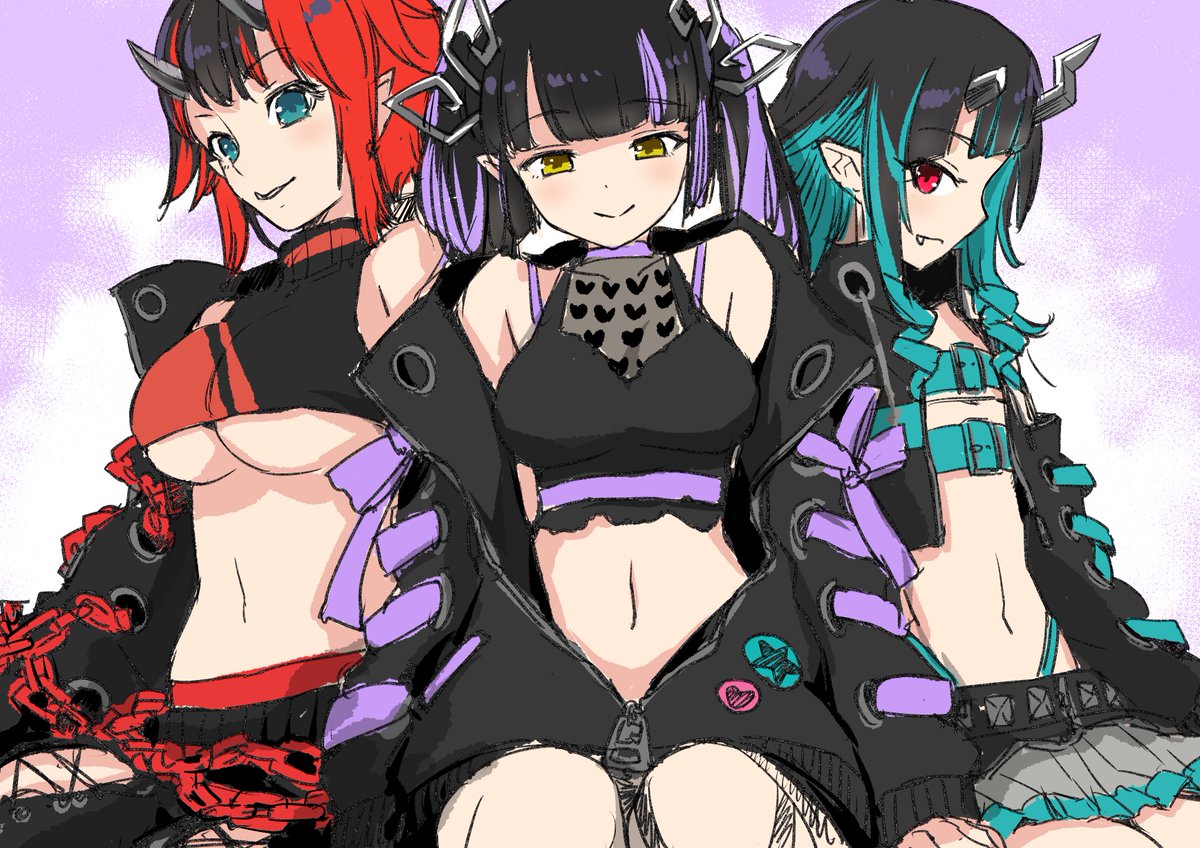 龍ヶ崎リン ,獅子王クリス 「#獅子王ワンドロ
おなか、おへそ (15分オーバー) 」|jyacoのイラスト