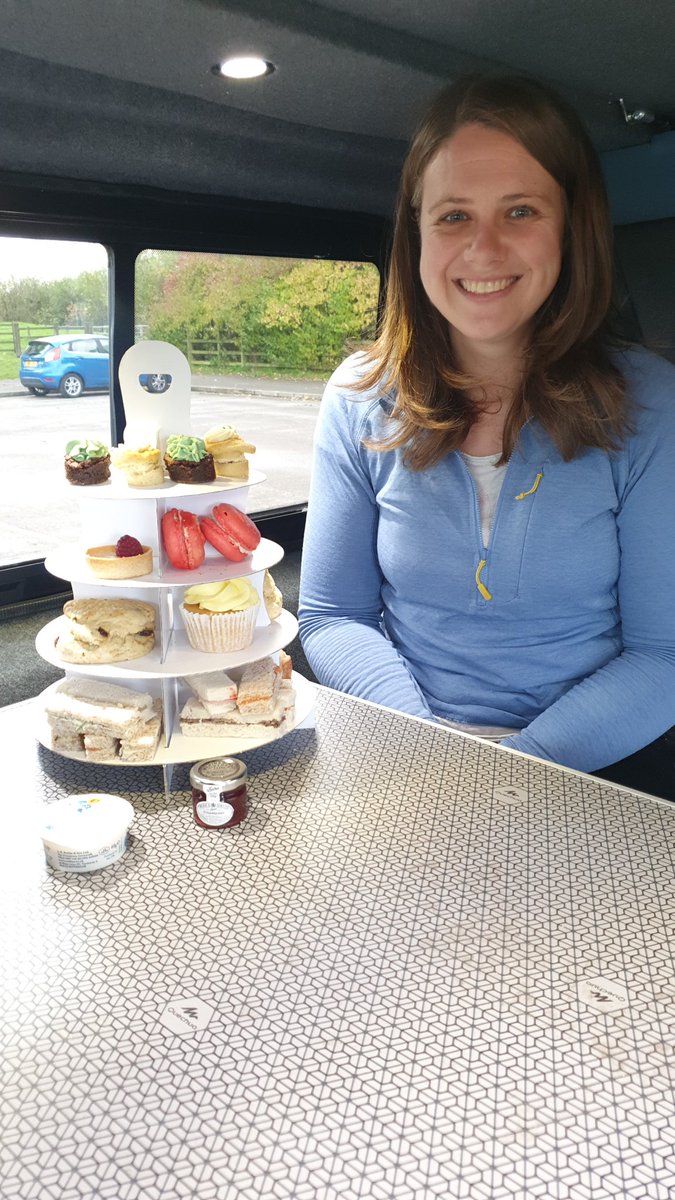Afternoon tea in the van. Very nice it was too.