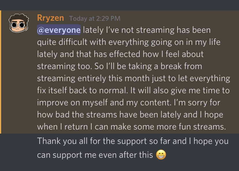 Rryzen1's tweet photo. An update on how I’m feeling currently https://t.co/VYplhdBL7S