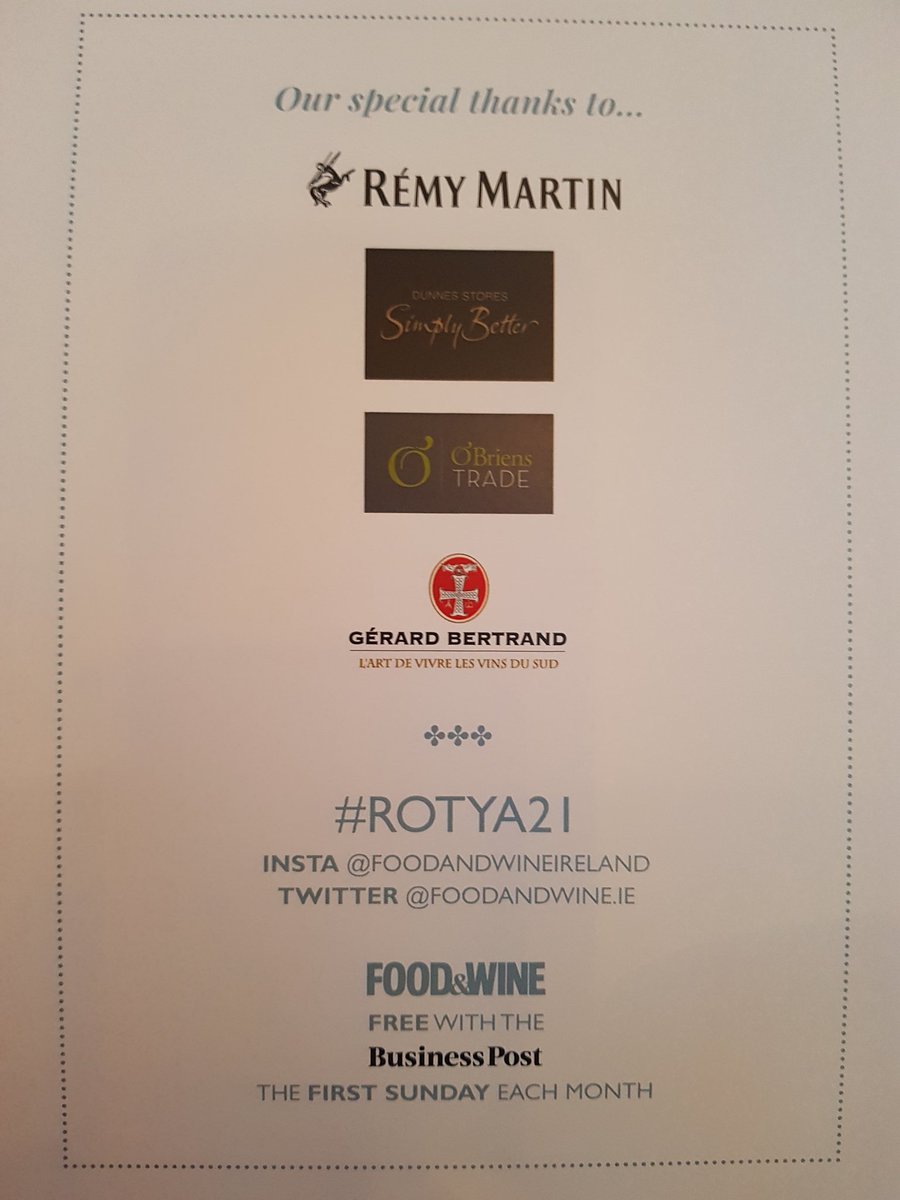 Delighted to be involved again this year for the <a href="/foodandwineIE/">FOOD&WINE Magazine Ireland</a> awards <a href="/OBriensWine/">O'Briens Wine</a> <a href="/GerardBertrandO/">Gérard Bertrand Official</a> Best of luck to all the nominees 🤞🤞