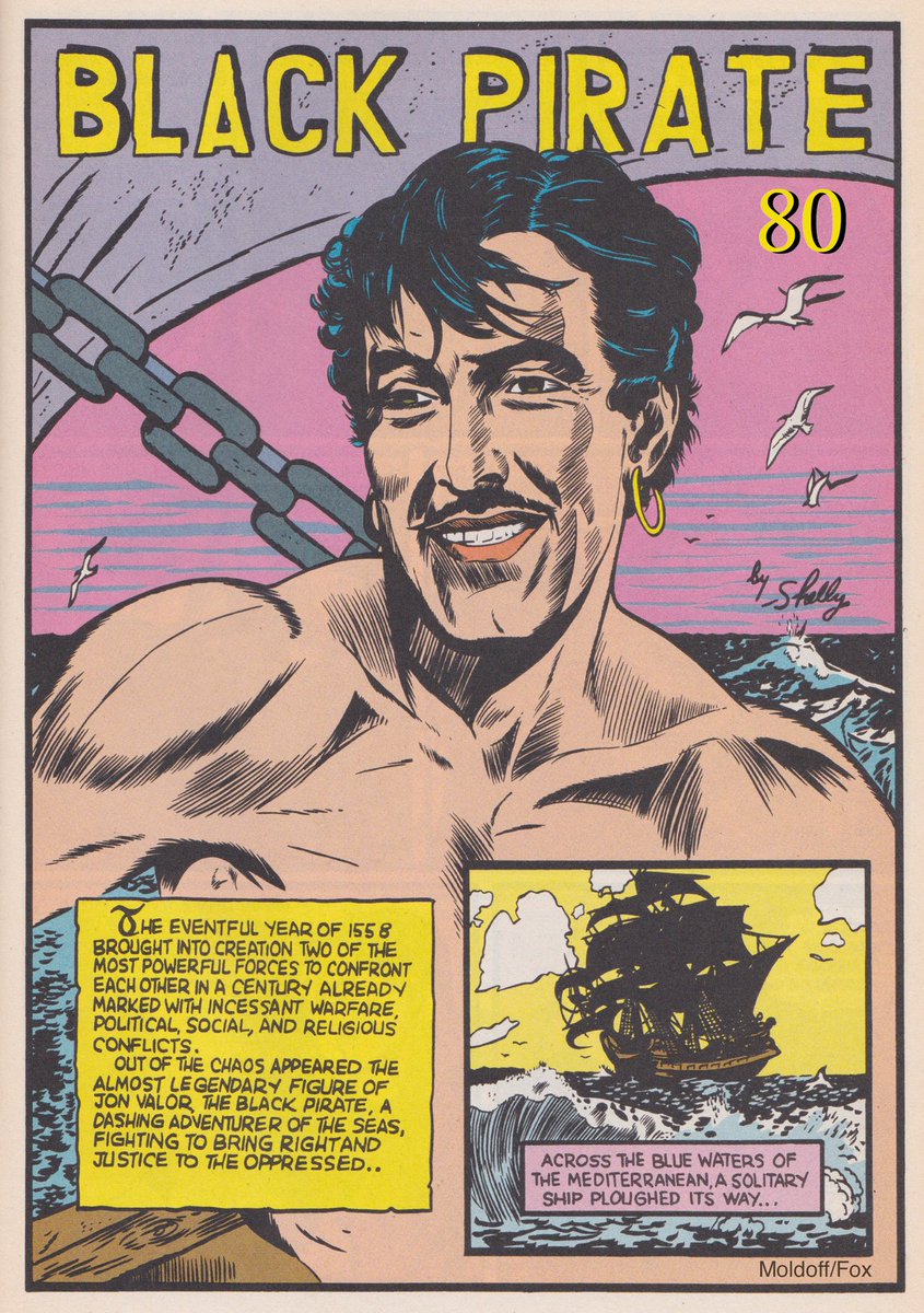 ChuckBrouilette's tweet photo. #80YearsAgoToday #TheBlackPirate debuted in #SensationComics #1 #GardnerFox’s #JonValor #dashing 1558 #EnglishPirate marries #ThePrinceOfSpain’s #betrothed outFromUnderHim #grantedATitle &amp; #actsInServiceToTheKingOfSpain  butSecretlyActs inDefiance as BP #lovely #ShellyMoldoff art https://t.co/57B0DXFH2I