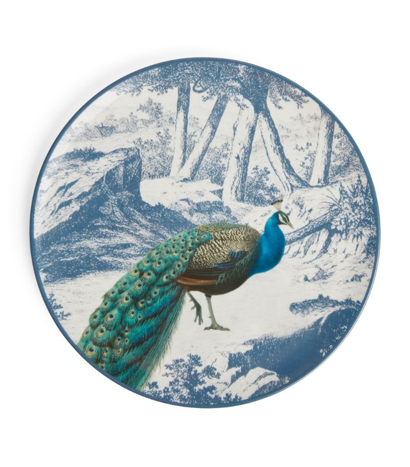 Harrods's tweet photo. NEW IN THIS WEEK | Les-Ottomans’ peacock plates will brighten up any tablescape. Yes, each Italian-made, drawing-on-history design is sure to be a conversation starter. Shop now: https://t.co/8eMJJdbZB6 #Harrods https://t.co/caA65pW650