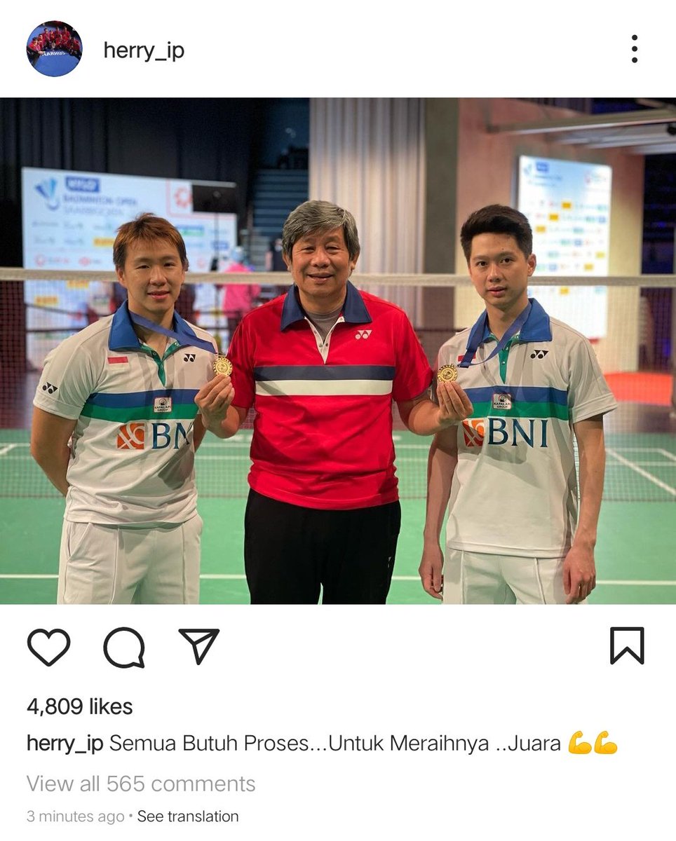 BadmintonTalk's tweet photo. Setuju coach! 
Mie instan aja tetep harus ada proses dimasak dulu ya kaaan.
Congratulations!!

#HyloOpen2021 https://t.co/DrS64MqDYa