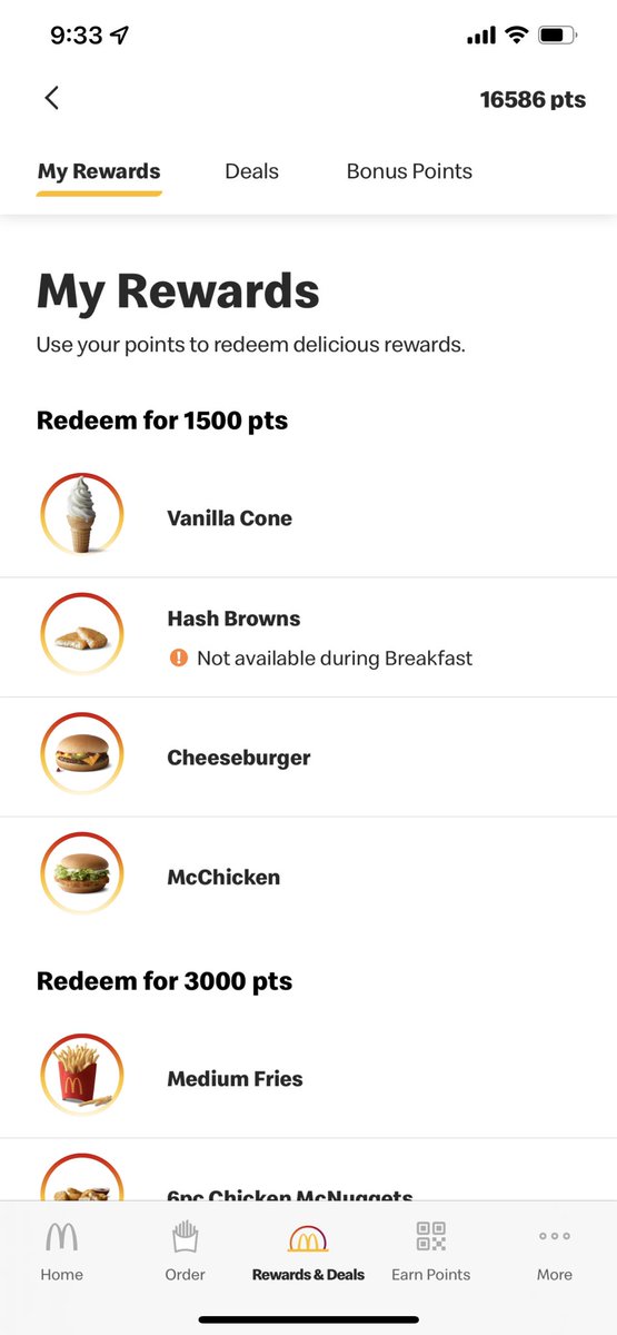 dezreid's tweet photo. @McDonalds please fix your app. All too often I get this not available during the particular meal time.   This was breakfast time 8 am. Happens more times then not https://t.co/jpojUwVatC
