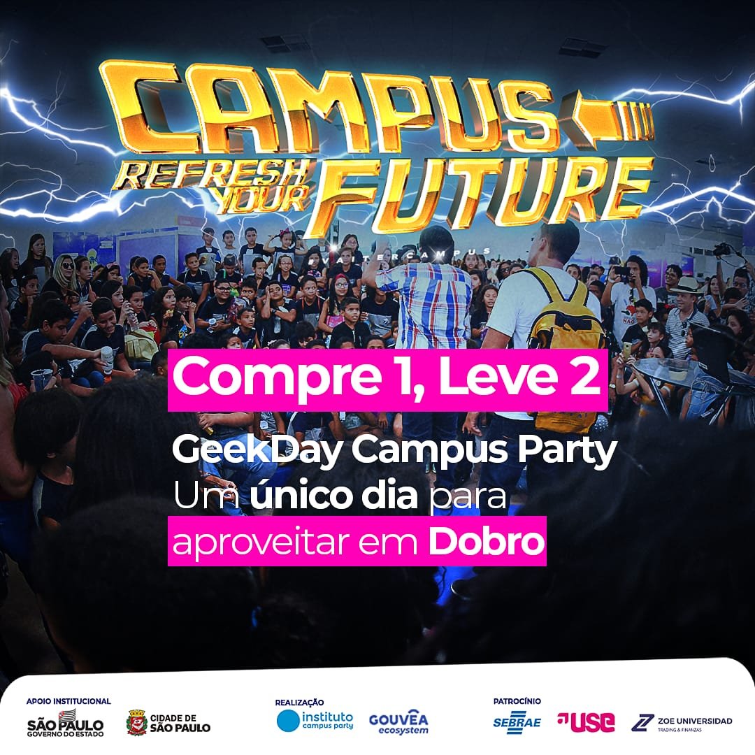 oandrelusan's tweet photo. Você que quer ir à @CampusPartyBRA aproveite que somente nesse domingo o ingresso é em dobro!
Corre lá e aproveita!

https://t.co/Frj6WgFfxt

#Publi https://t.co/nqn49XzCJ2