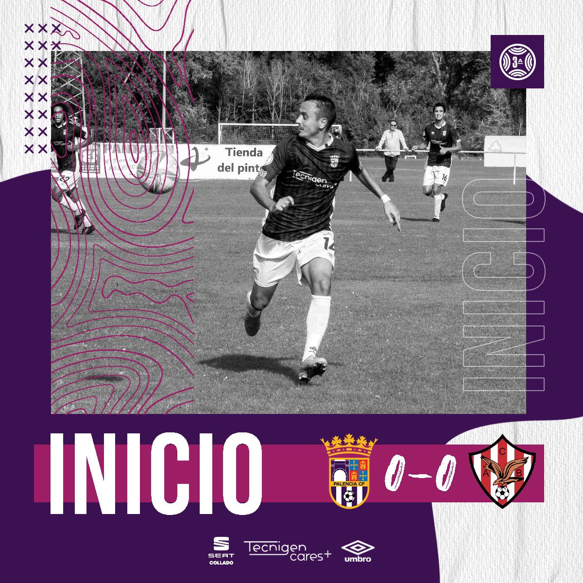 palencia_cf's tweet photo. 🟣🟣🟣 #comienzaelpartido 

⚽️ Ya rueda la bola en el campo 1 del @ciamistad ¡Vamos equipo! ¡Vamos con todo! 💪🏽💪🏽💪🏽

👉🏼 Recordad que podéis seguir el partido en directo en nuestro canal de YouTube ▶️

#sentimoslomismo #palenciacf #palenciabembibre #3rfef #jornada11 https://t.co/g00DJCrMEf