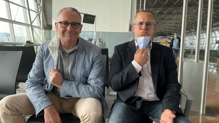 prolightafrica's tweet photo. Made best out of otherwise useless long layover at Brussels while on the leg to Gambia.
Matthias, having it cut rather short by coming in late from Frankfurt is obviously in a very good mood.
#HannsSeidelFoundation
#ComprehensiveApproach
#CommonEffort
#NarrativeManagement
mjem https://t.co/Sq5EQVuXUK