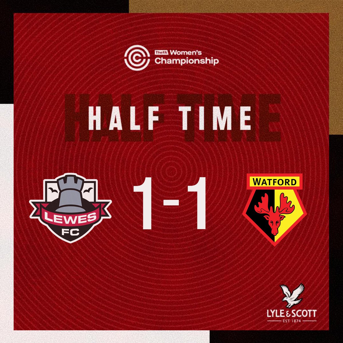 At the half time it’s 1-1 @FredaAyisi with the goal for Lewes 👊