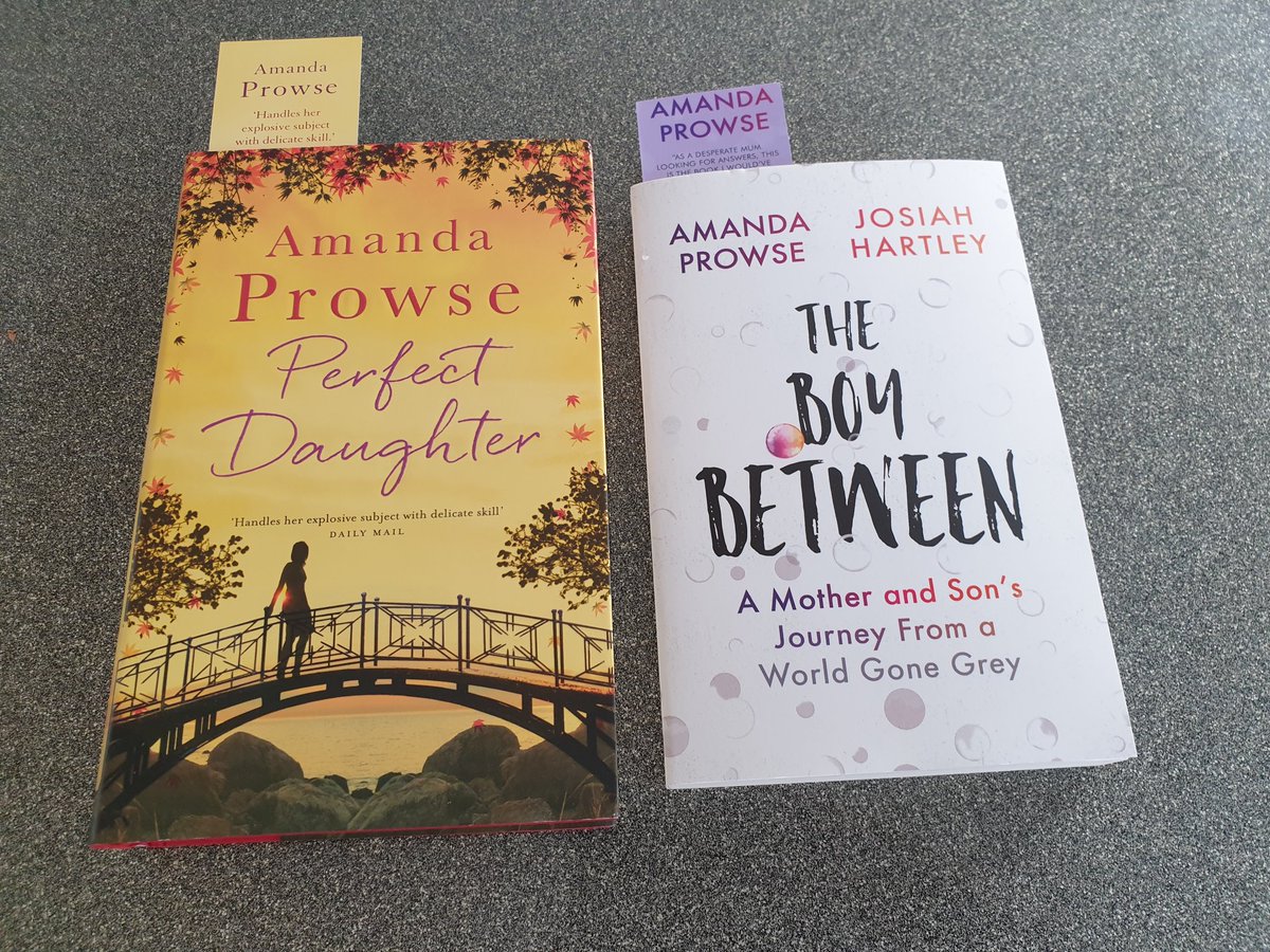 MaysamAdventur1's tweet photo. So excited to have received these through a giveaway from @MrsAmandaProwse 🥳
Perfect Daughter - a novel set in my home town and
The Boy Between - a true life account of Amanda and her son Josiah.
Cannot wait to read!
#AmReading
#AmandaProwse
#PerfectDaughter
#TheBoyBetween https://t.co/zgenK6dwaf