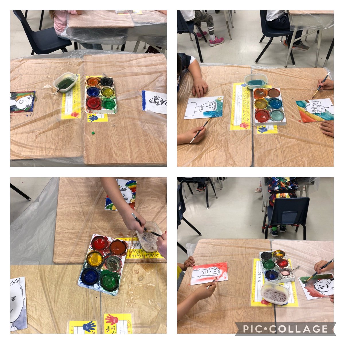 WoolfsonRhonda's tweet photo. Painting our profiles in art this week, using pencils, sharpies and watercolours. ⁦@WoolfsonRhonda⁩ https://t.co/SzC7SsDjho