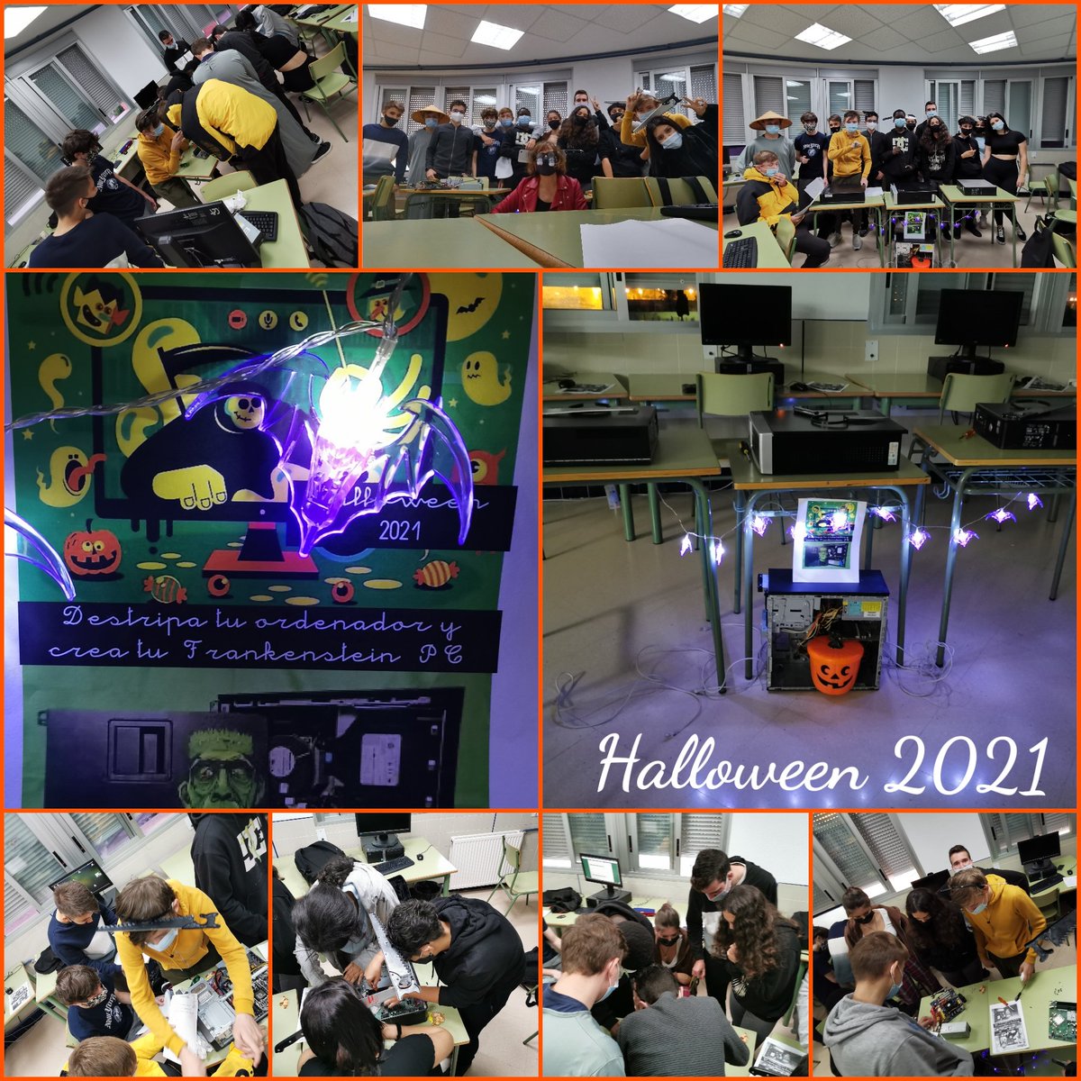 katia_vila's tweet photo. Cuando ves sus caras de felicidad y sorpresa al abrir los ordenadores y encontrar chuches, colocarse el atrezzo de Halloween y aplicar todo lo aprendido de manera teórica mientras se divierten; todo cobra sentido https://t.co/ezKTvcw1Gq https://t.co/EZ3QpFl6x0