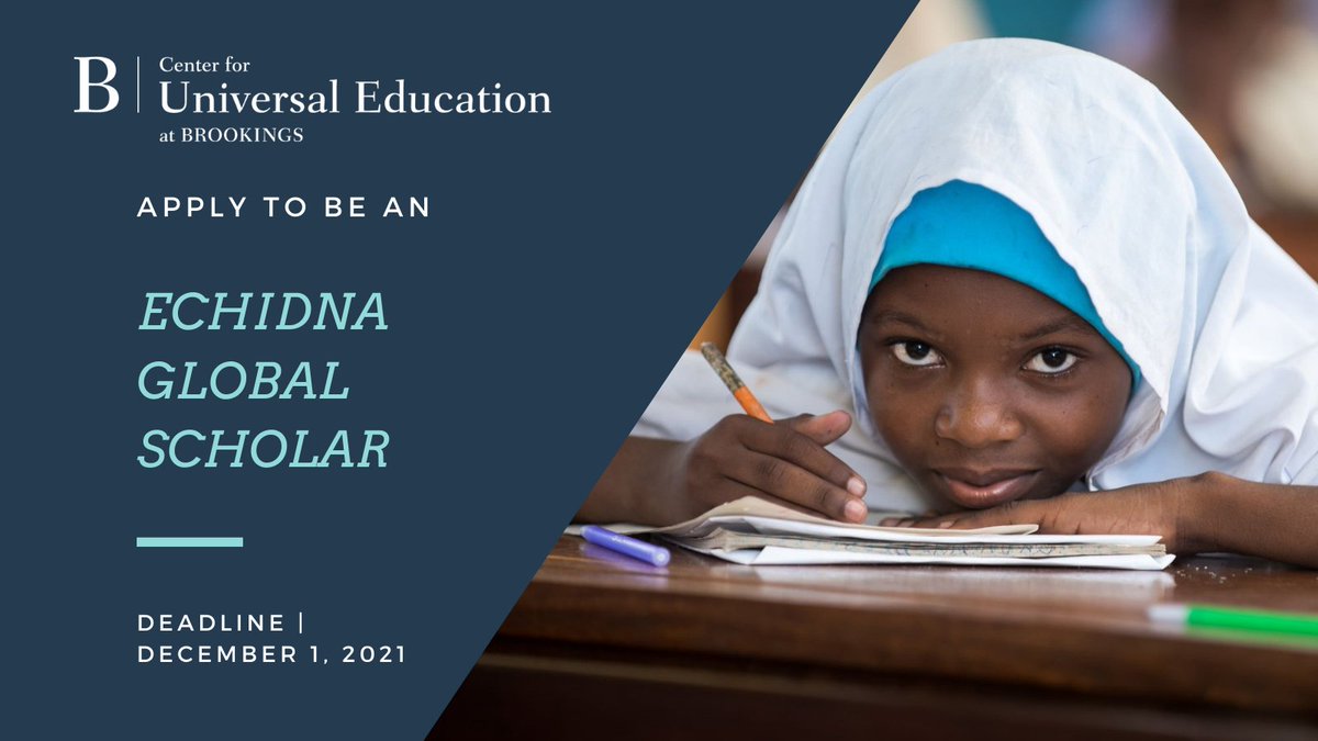 Are you or someone you know a leader in #girlsedu and considering applying to be an Echidna Global Scholar? If so, access the application here bit.ly/2ZUNXgc or watch an informational session about the program here bit.ly/3nXFiln. Please share widely!