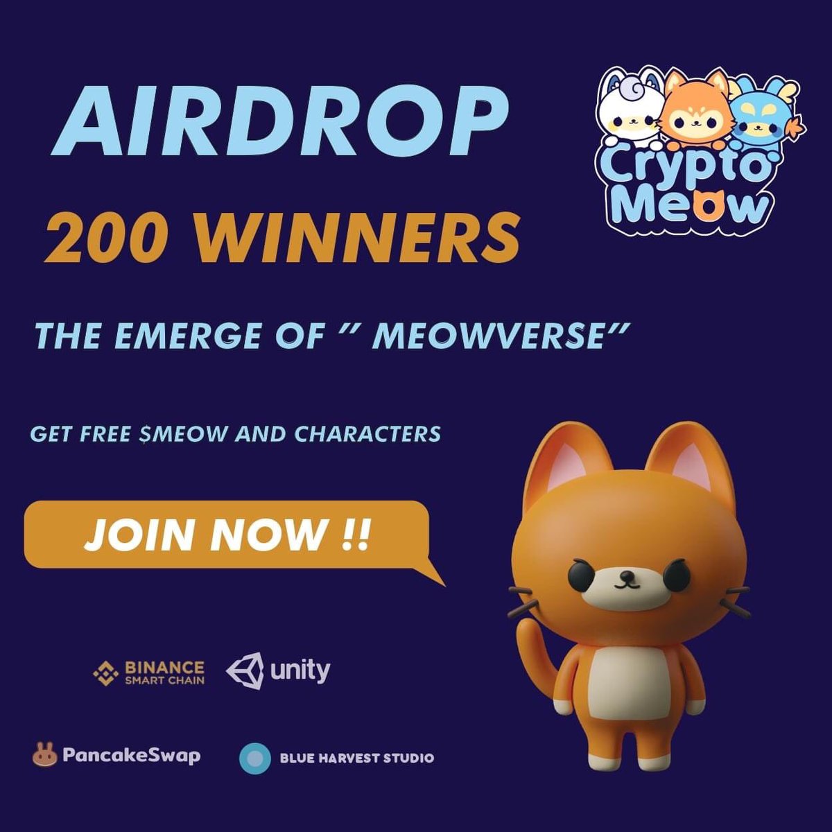 Cryptomeow_NFT's tweet photo. Join our airdrop now !! Be part of the community :) IDO and MEOW EGG sale soon !! https://t.co/NYeMPRlGK2 https://t.co/nSTJQvft17