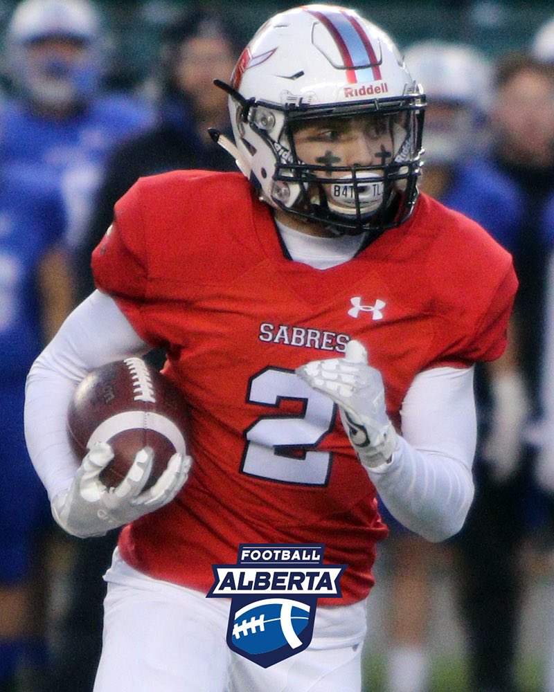 FootballAlberta's tweet photo. Nik Shewchuk (#2) was busy last night, as Salisbury Sabres overcame Harry Ainlay Titans, 21-14. 📸 @moushjohnphotography
🏈🏈
#football #footballalta #footballalberta #salisburysabres #harryainlaytitans #gameoftheweek #carrfinal https://t.co/jxR7eHMcfe