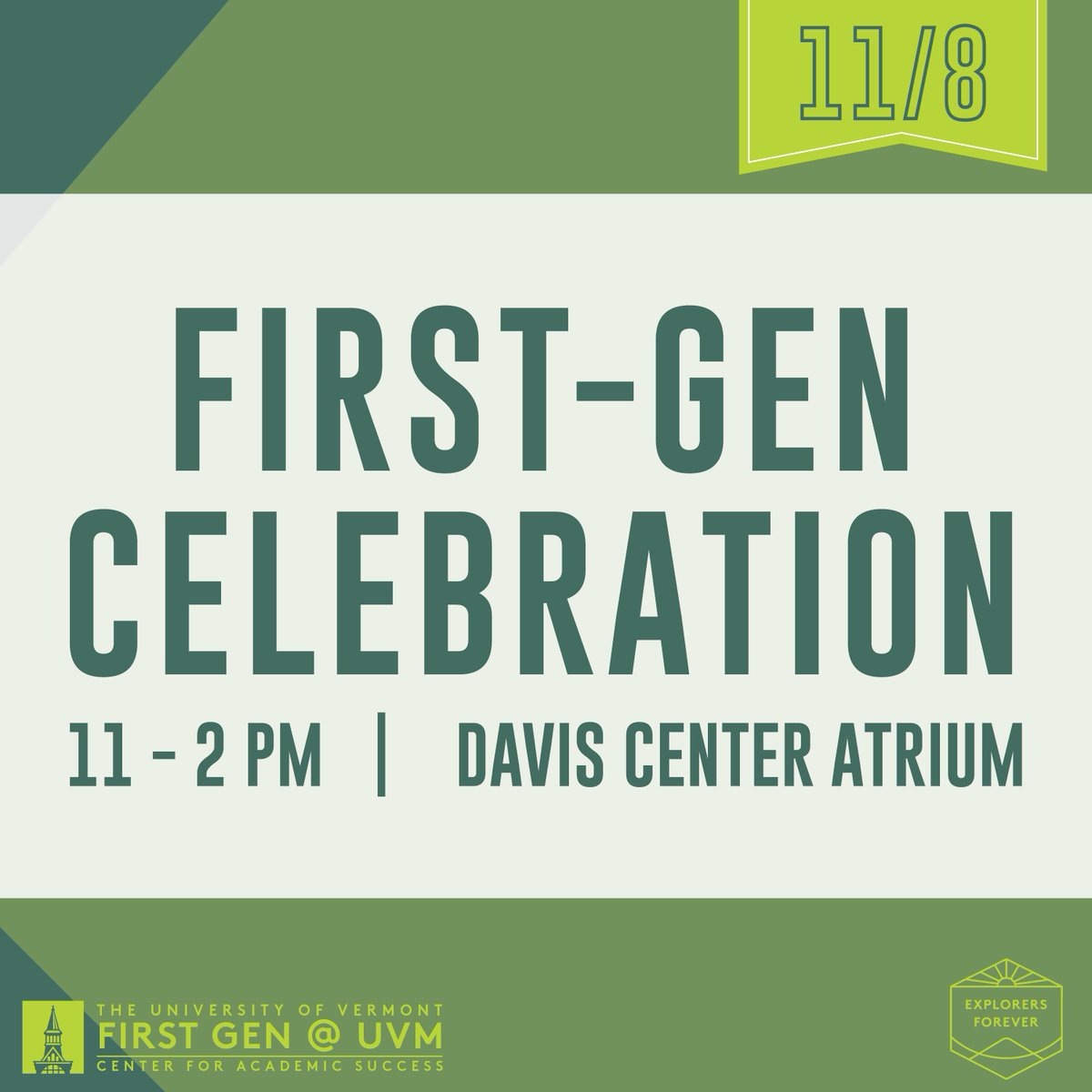 University of Vermont (@uvmvermont) on Twitter photo #UVM's inaugural First-Generation College Celebration is happening tomorrow, Nov. 8.
Visit <a href="/uvmdaviscenter/">Dudley H. Davis Center</a> from 11-2 to #CelebrateFirstGen with community-building, networking, and hot cider.
More information: on.uvm.edu/4HXA50GHaZ8 #UVM's inaugural First-Generation College Celebration is happening tomorrow, Nov. 8.
Visit <a href="/uvmdaviscenter/">Dudley H. Davis Center</a> from 11-2 to #CelebrateFirstGen with community-building, networking, and hot cider.
More information: on.uvm.edu/4HXA50GHaZ8